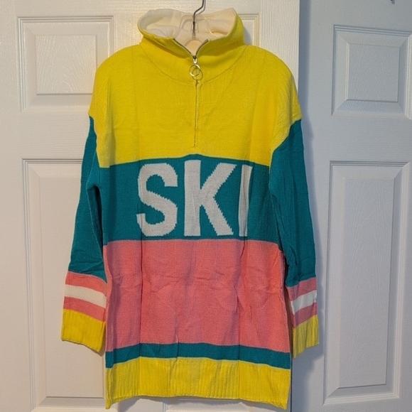 Colorful 1/4 Zip SKI Pullover Sweater - Picture 2 of 7